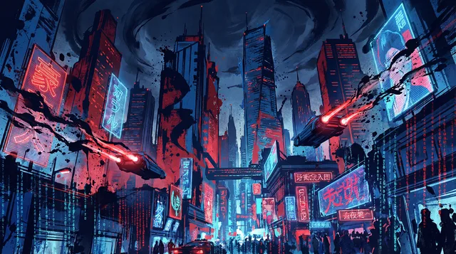 斗地主赛博都市夜景 - j9棋牌